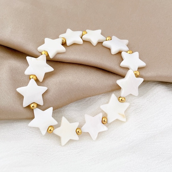Star Nacre Shell Bead Bracelet for Women - Picture 6 of 7